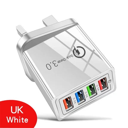 ⚡️Secret to Faster Phone Performance⚡️Four-Port Travel Charger for Extended Phone Battery Life