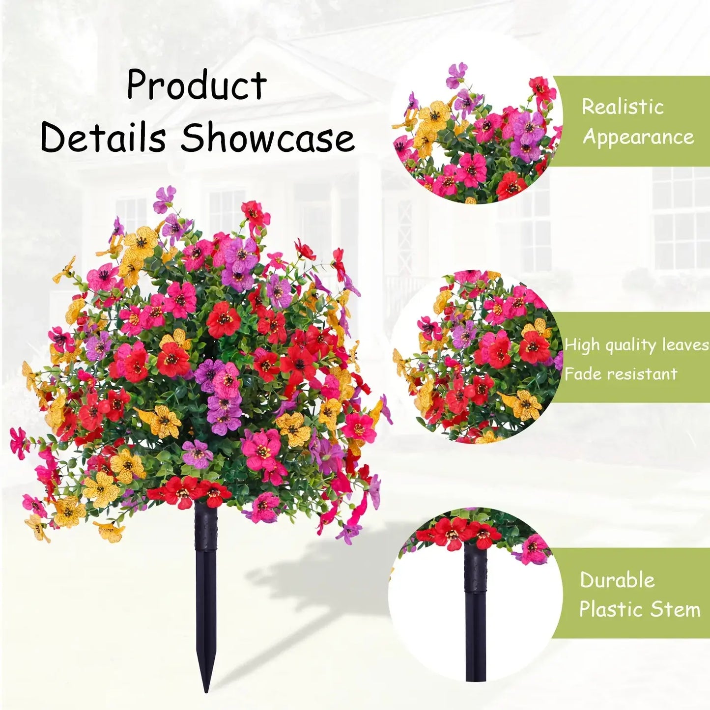 All Season Artificial Flower Stakes Indoor & Outdoor.