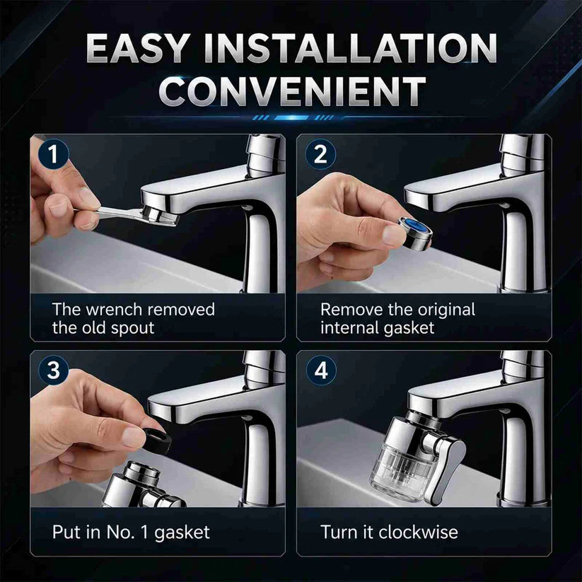 3D Swivel Filter Faucet Extender