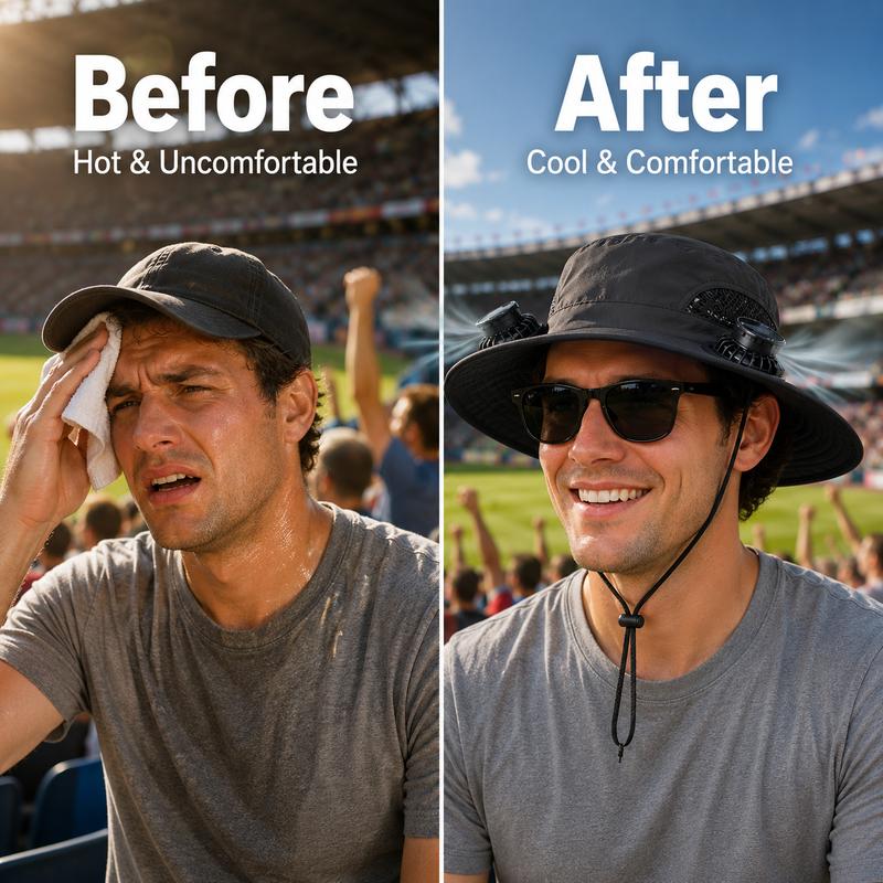 🧢 LIMITED-TIME 50% OFF! ✨ Solar Fan Sun Hat – UPF 50+, Dual Power, Ultralight ☀️